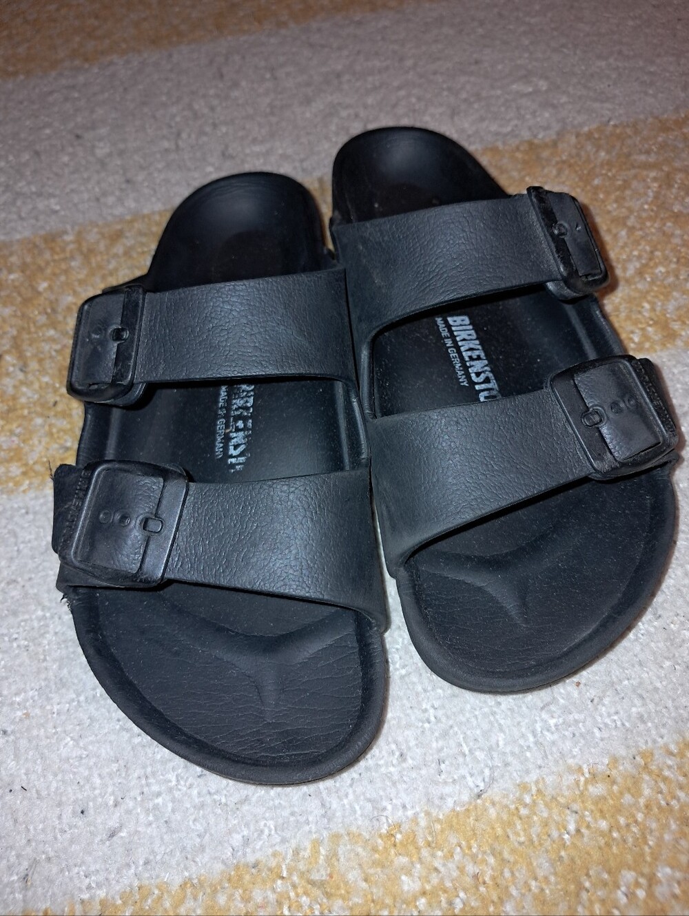 Birkenstock brand Kids size 33, (youth 2) Black colored sandals